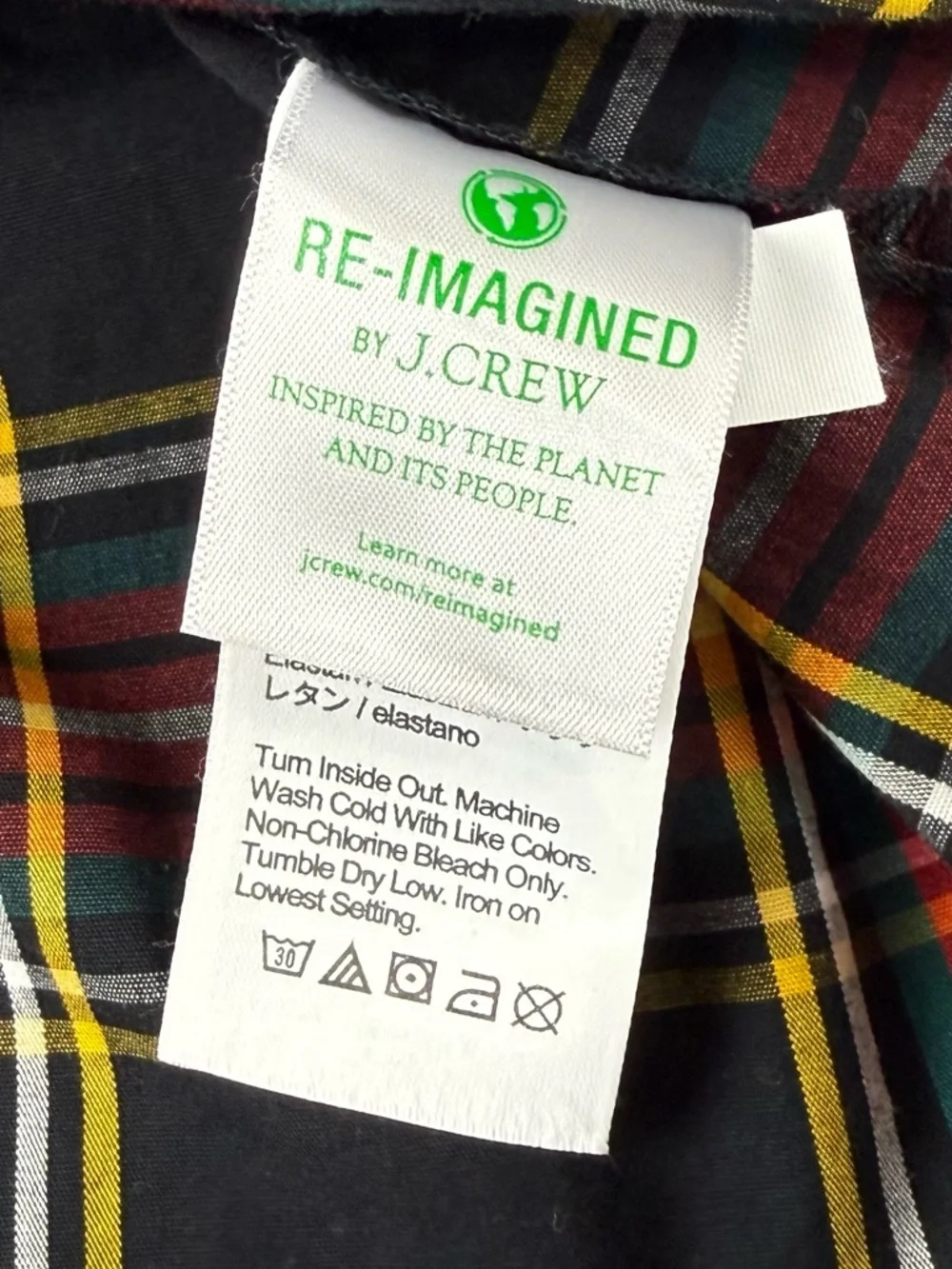 J Crew Plaid Popover Shirt Womens Small Multicolor Plaid Rhinestone Buttons